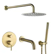 Душевая система с изливом VBI MILANO BRUSHED GOLD скрытого монтажа