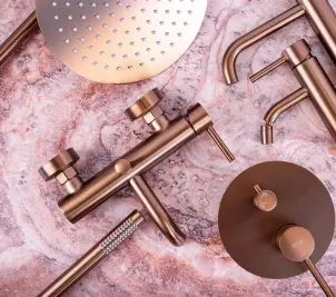 Душова система REA LUNGO BRUSHED COPPER з виливом + BOX прихованого монтажу №5