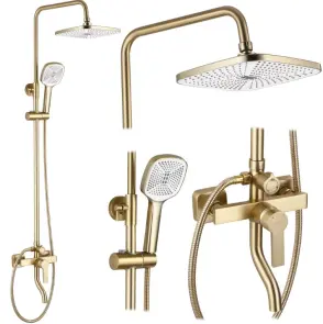 Душовий гарнітур REA ARGUS BRUSHED GOLD золотий матовий з виливом №1