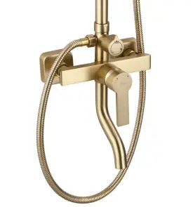 Душовий гарнітур REA ARGUS BRUSHED GOLD золотий матовий з виливом №3