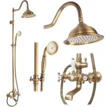Душовий гарнітур REA BERGAMO ANTIQUE BRONZE з виливом купити