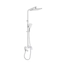 Душова система універсальна Qtap Swan Cascada на три споживача (з виливом) QTSWA111CRW45570 Chrome/White