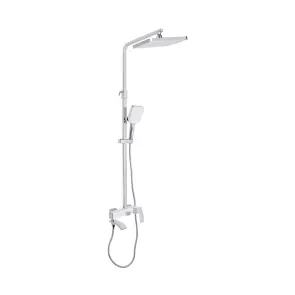 Душевая система универсальная Qtap Swan Cascada на три потребителя (с изливом) QTSWA111CRW45570 Chrome/White №1