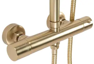 Душовий гарнітур REA PAROT BRUSHED GOLD матове золото з термостатом №2