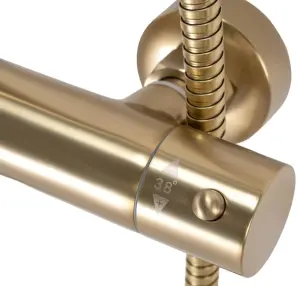 Душовий гарнітур REA PAROT BRUSHED GOLD матове золото з термостатом №4