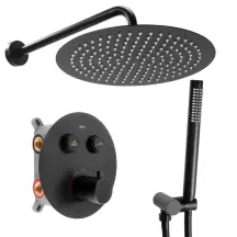 Душевая система REA LUNGO BLACK c термостатом + BOX скрытого монтажа