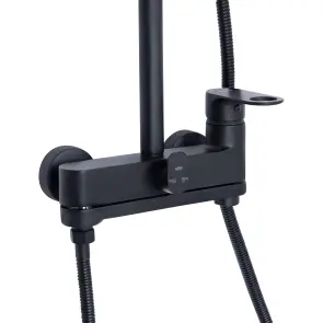 Душова система універсальна Qtap Jay на три споживача (з виливом) QTJAY111BLM45549 Black Matt №4