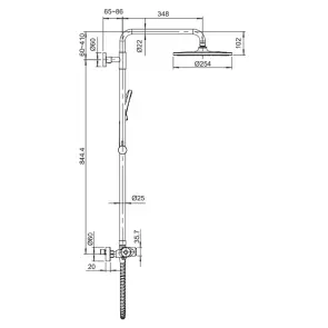 Душова колона з термостатичним змішувачем Koer KB-55014-01 (Колір хром) (KR4732) №2