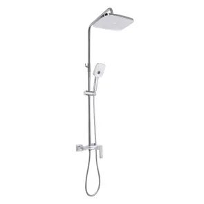 Душова система універсальна Qtap Gemini на три споживача (з виливом) QTGEM111CRW45687 Chrome/White №1