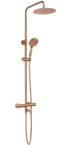 Душовий гарнітур REA LUNGO BRUSHED COPPER з термостатом та виливом №3