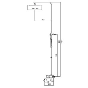 Душевая колонна KOER KB-56007-04 со смесителем, 3 функции (Цвет хром+белый) (KR5159) №2