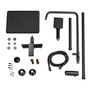 Душевая колонна со смесителем и удлинителем в комплекте Haiba Alex 003-J Graphite (HB3996) №7