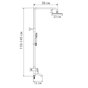 Душова колона із змішувачем (нерж.сталь) Haiba DAX-009-J (HB2791) №4