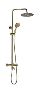Душовий гарнітур VBI MILANO BRUSHED GOLD з термостатом і виливом №1