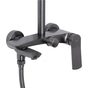 Душова система універсальна Qtap Slavonice на три споживача (з виливом) QTSLA111GMB45910 Gunmetal Black PVD №3