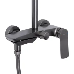 Душова система універсальна Qtap Slavonice на три споживача (з виливом) QTSLA111GMB45910 Gunmetal Black PVD №4