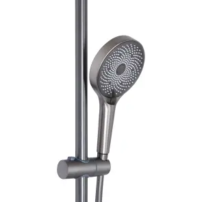 Душова система універсальна Qtap Slavonice на три споживача (з виливом) QTSLA111GMB45910 Gunmetal Black PVD №5