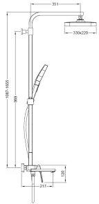 Душевая колонна со смесителем Koer KB-56031-07, 3 функции (KR5440) №6