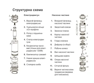 Насос центробежный скважинный 0.75кВт H 98(75)м Q 55(33)л/мин Ø102мм AQUATICA (DONGYIN) (777123) №14