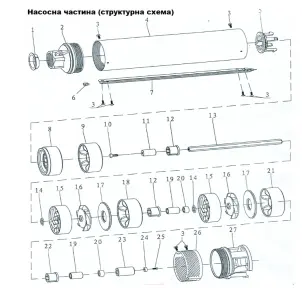 Насос центробежный скважинный 0.55кВт H 77(60)м Q 55(33)л/мин Ø102мм AQUATICA (DONGYIN) (777122) №12