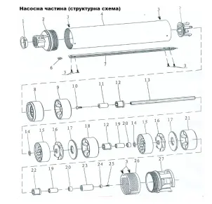 Насос центробежный скважинный 0.37кВт H 56(44)м Q 55(33)л/мин Ø102мм AQUATICA (DONGYIN) (777121) №13