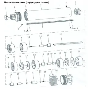 Насос центробежный скважинный 0.25кВт H 33(27)м Q 80(50)л/мин Ø94мм AQUATICA (DONGYIN) (777111) №16