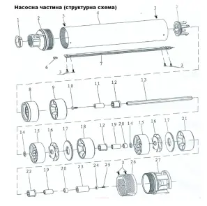 Насос центробежный скважинный 0.37кВт H 56(48)м Q 55(30)л/мин Ø102мм (кабель 40м) AQUATICA (DONGYIN) (777444) №23