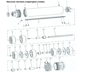 Насос відцентровий свердловинний 0.25кВт H 42(36)м Q 55(30)л/хв Ø102мм (кабель 30м) AQUATICA (DONGYIN) (777442) №21