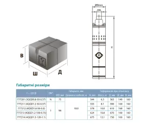 Насос скважинный шнековый 0.5кВт H 107(34)м Q 40(30)л/мин Ø96мм (нерж) AQUATICA (DONGYIN) 4QGD1.8-50-0.5 (777212) №13