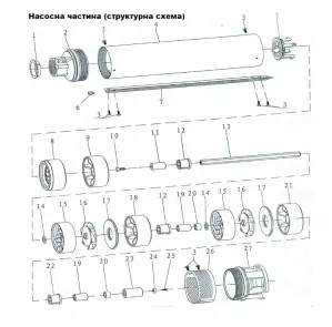 Насос скважинный центробежный 0.75кВт H 111(85)м Q 45(30)л/мин Ø80мм AQUATICA (DONGYIN) 3SDm1.8/26 (777104) №16