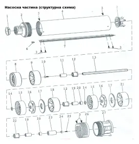 Насос центробежный 1.5кВт H 197(151)м Q 45(30)л/мин Ø80мм (с 2х ЧАСТЬ) AQUATICA (DONGYIN) 3SEm1.8/46 (777106) №16