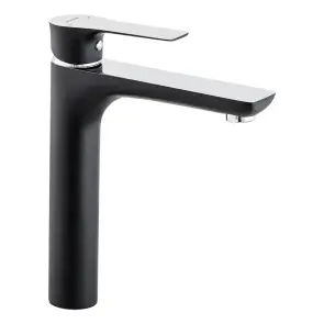 Змішувач для умивальника Mixxus Premium Eva 001 High (Колір чорний+хром) (MI5950) №1