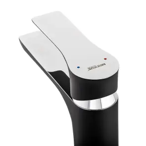 Змішувач для умивальника Mixxus Premium Eva 001 High (Колір чорний+хром) (MI5950) №3