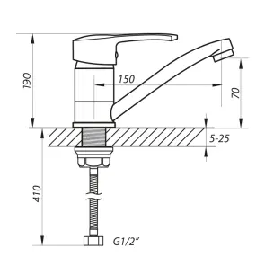Смеситель для умывальника Zerix PED-B 127 (ZX2941) №2