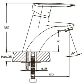 Смеситель для умывальника Haiba Disk 001 (HB0050) №1
