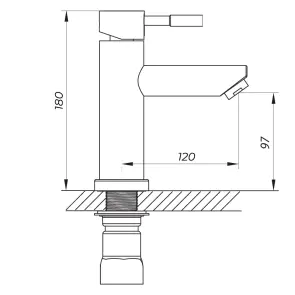 Змішувач для умивальника Zerix LR71005 (LL1462) №2