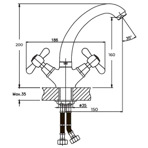 Смеситель для умывальника Haiba Dominox 272 (HB0081) №1