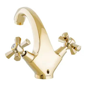 Змішувач для умивальника Mixxus Premium Retro Gold-161 (MI5848) №1
