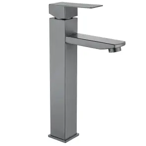 Смеситель для умывальника Mixxus KUB-001-High graphite из нерж. стали SUS304 (MI6094) №1