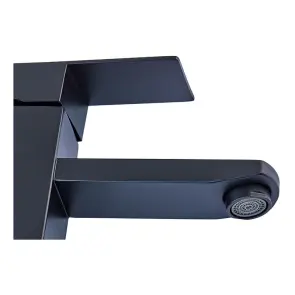 Змішувач для умивальника з нерж. сталі SUS304 Zerix KUB-001 Black (ZX4703) №3