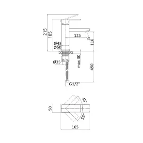 Смеситель Для раковины Lidz Kubis 001F (k35) LDKUB001FNKS28534 Nickel №2