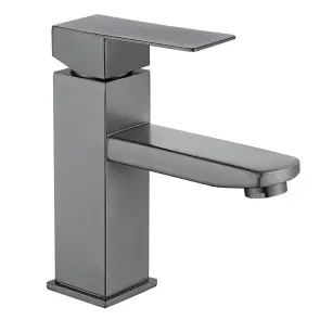 Змішувач для умивальника з нерж. сталі SUS304 Mixxus KUB-001 graphite (MI6093) №1