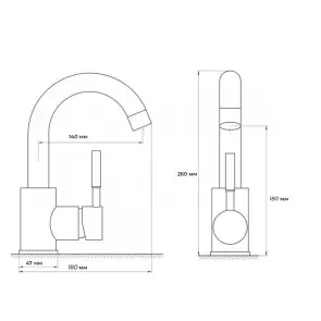 Змішувач для умивальника з нерж. сталі SUS304 Zerix LUM-001 (ZX3123) №2