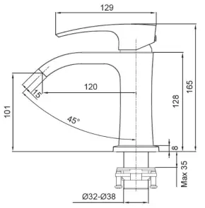 Смеситель для умывальника Koer KB-12007-04 (Цвет хром+белый) (KR5151) №2