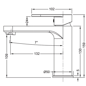 Смеситель для умывальника Koer KB-10030-07 (KR5426) №5