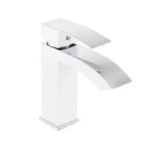 Змішувач для раковини Qtap Swan Cascada QTSWA270CRW45568 Chrome/White