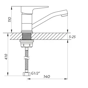 Смеситель для умывальника Zerix SOP4-B 045 (ZX3070) №2