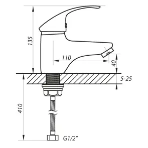Смеситель для умывальника Zerix BIT-A 183 (ZX0162) №2