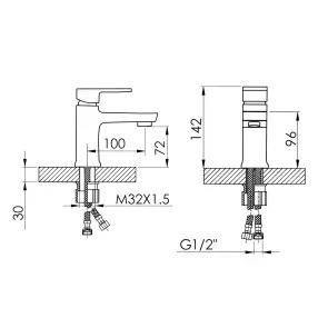 Смеситель Для раковины Lidz Wawel 001 (k35) LDWAW001CRM45387 Chrome №2