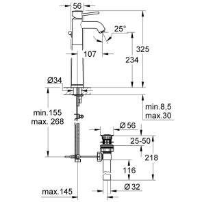 Смеситель Для раковины Grohe BauClassic 32868000 №2